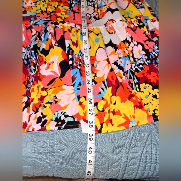 Greathe Women's sz L Tie Neck Ruffle Hem Floral Dress - Picture 13 of 15